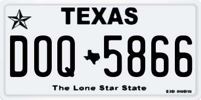 TX license plate DOQ5866