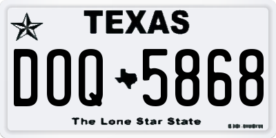 TX license plate DOQ5868