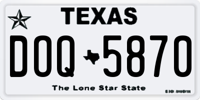 TX license plate DOQ5870