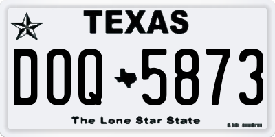 TX license plate DOQ5873