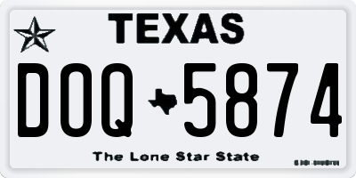 TX license plate DOQ5874