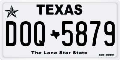 TX license plate DOQ5879