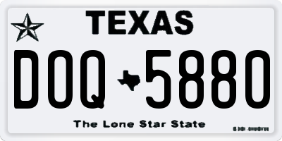 TX license plate DOQ5880