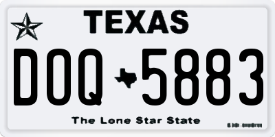 TX license plate DOQ5883