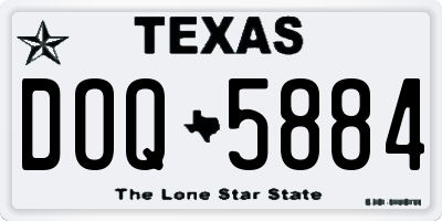 TX license plate DOQ5884