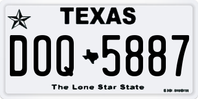 TX license plate DOQ5887