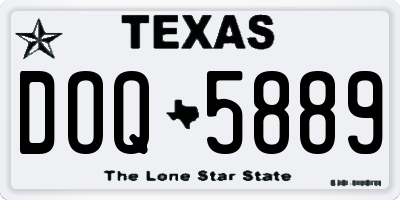 TX license plate DOQ5889