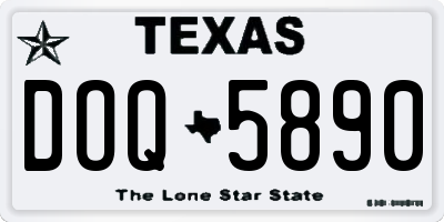 TX license plate DOQ5890
