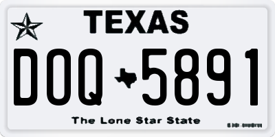 TX license plate DOQ5891