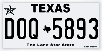 TX license plate DOQ5893