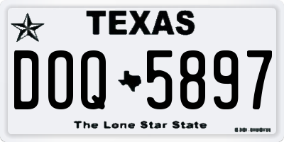 TX license plate DOQ5897