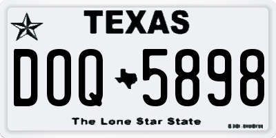 TX license plate DOQ5898