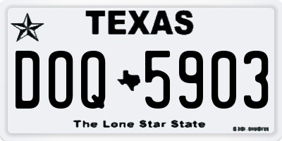TX license plate DOQ5903