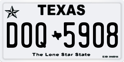 TX license plate DOQ5908