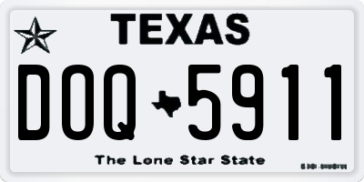TX license plate DOQ5911