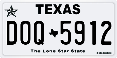 TX license plate DOQ5912