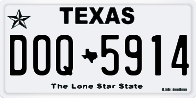 TX license plate DOQ5914
