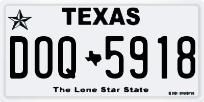TX license plate DOQ5918