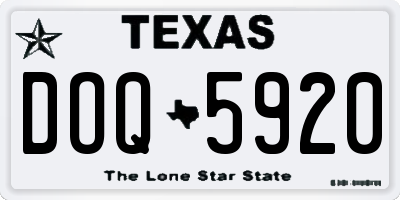TX license plate DOQ5920