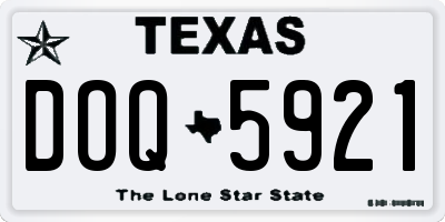 TX license plate DOQ5921