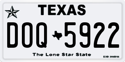 TX license plate DOQ5922