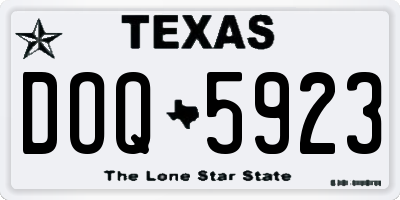 TX license plate DOQ5923
