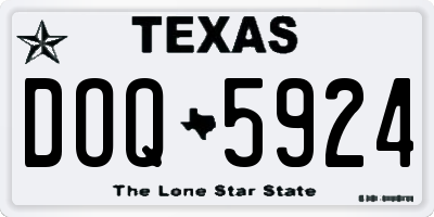 TX license plate DOQ5924