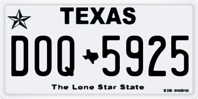 TX license plate DOQ5925