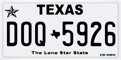 TX license plate DOQ5926