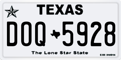TX license plate DOQ5928