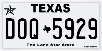 TX license plate DOQ5929