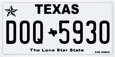 TX license plate DOQ5930