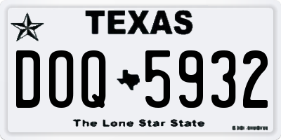 TX license plate DOQ5932