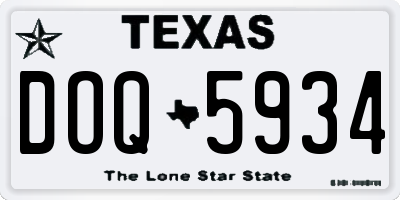 TX license plate DOQ5934