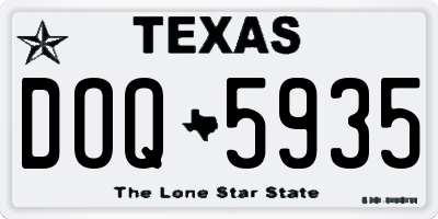 TX license plate DOQ5935