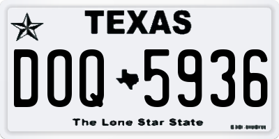 TX license plate DOQ5936