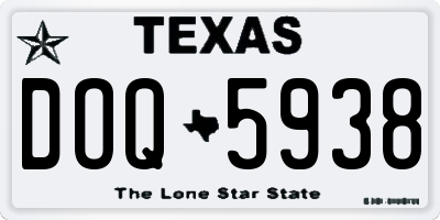 TX license plate DOQ5938