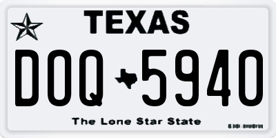 TX license plate DOQ5940