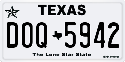 TX license plate DOQ5942