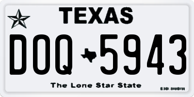 TX license plate DOQ5943