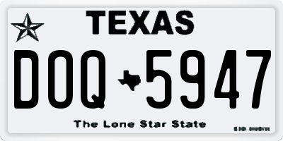 TX license plate DOQ5947
