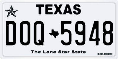 TX license plate DOQ5948