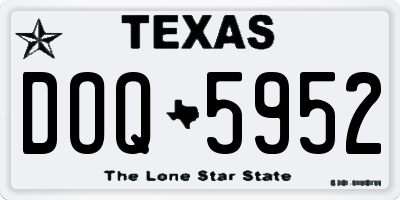 TX license plate DOQ5952