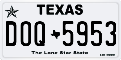 TX license plate DOQ5953