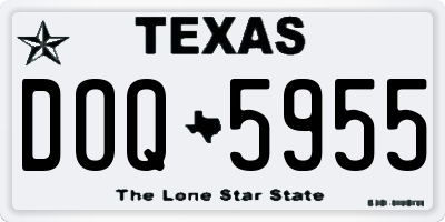 TX license plate DOQ5955