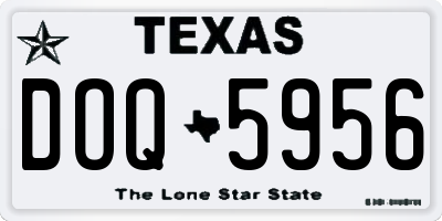 TX license plate DOQ5956
