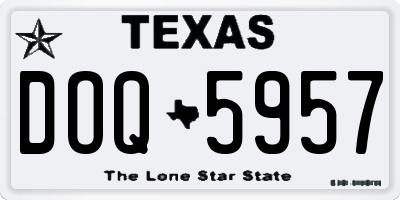TX license plate DOQ5957