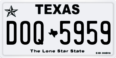 TX license plate DOQ5959