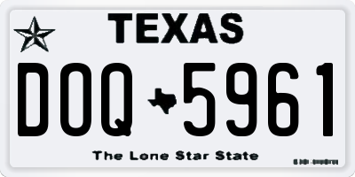 TX license plate DOQ5961