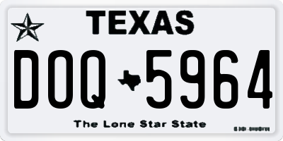 TX license plate DOQ5964